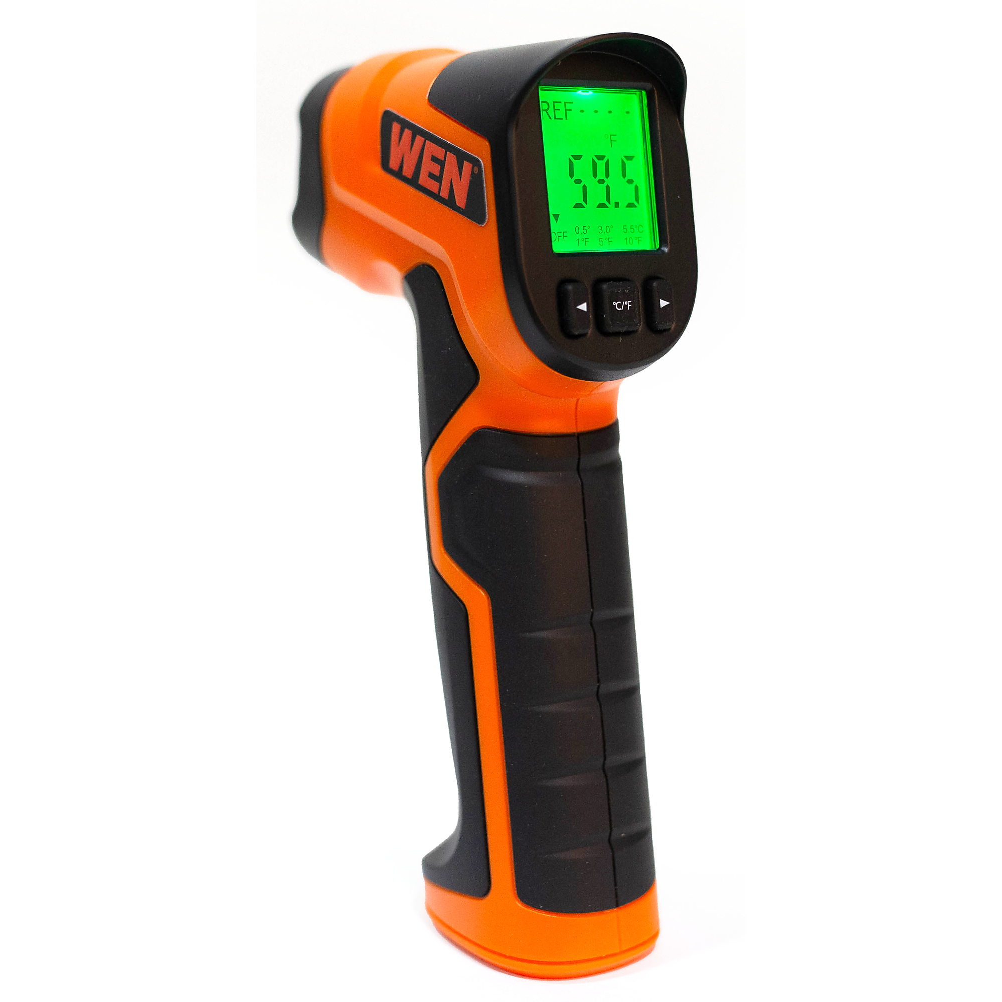 WEN Infrared Temperature Gun - 12:1 Ratio, -58 to 1022 Degrees Fahrenheit, Visual and Auditory Alerts, Backlit Display, Model# TH912L